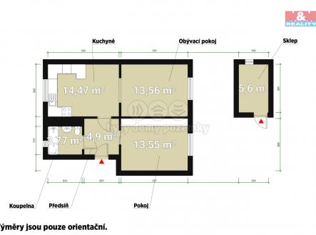 Půdorys.jpg | Pronájem bytu, 2+kk, 54 m²