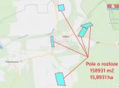 Prodej - pozemek, zemědělská půda, 158 931 m²
