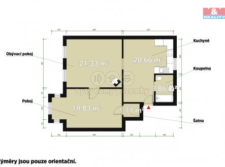 Půdorys.jpg | Pronájem bytu, 2+1, 67 m²