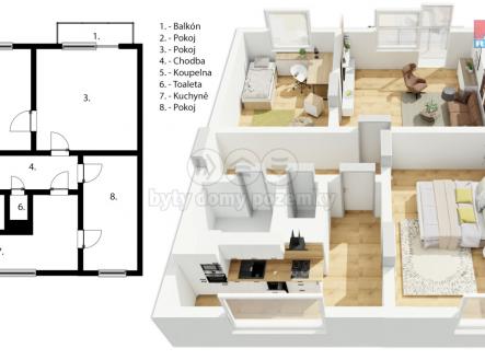 3D_pudorys.jpg | Prodej bytu, 3+1, 62 m²
