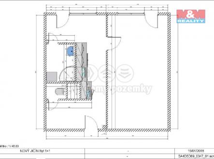 Půdorys 1.jpg | Pronájem bytu, 1+1, 43 m²