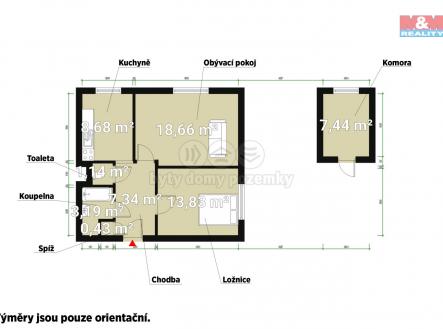 Půdorys.jpg | Pronájem bytu, 2+1, 60 m²