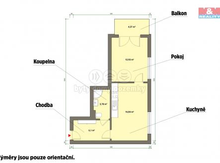 půdorys.jpg | Pronájem bytu, 2+kk, 47 m²