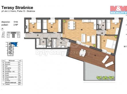 Půdorys | Pronájem bytu, 5+kk, 100 m²