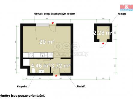 Půdorys.jpg | Pronájem bytu, 1+kk, 29 m²