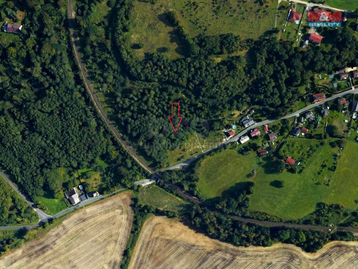 pohled na pozemek