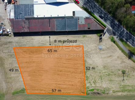 z vrchu s rozmery.jpg | Pronájem - pozemek pro komerční výstavbu, 3 200 m²