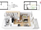 Prodej bytu, 1+kk, 40 m²