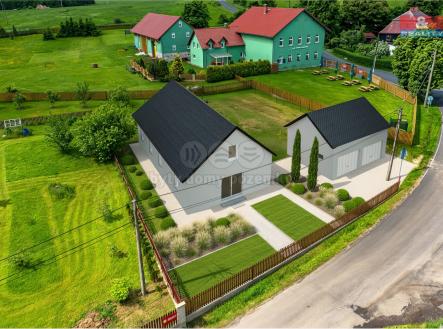 vizualizace domu s garáží na pozemku | Prodej - pozemek pro bydlení, 1 163 m²