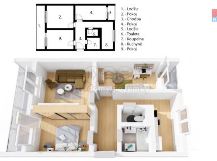 Půdorys.3+1.VěryJunkové.jpg | Pronájem bytu, 3+1, 72 m²