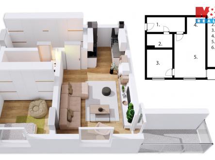 půdorys Klatovy.jpg | Prodej bytu, 2+kk, 48 m²