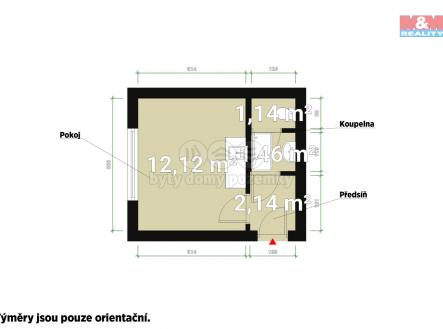 Půdorys.jpg | Pronájem bytu, 1+kk, 24 m²