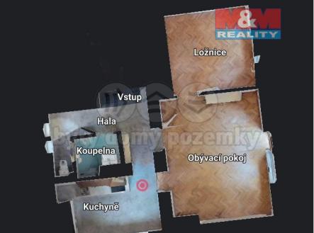 Půdorys bytu 2+1 Kvapilova s popisem.jpg | Pronájem bytu, 2+1, 58 m²