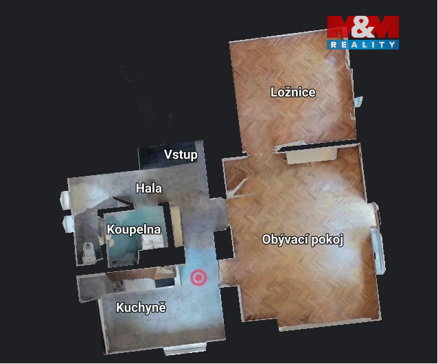 Půdorys bytu 2+1 Kvapilova s popisem.jpg