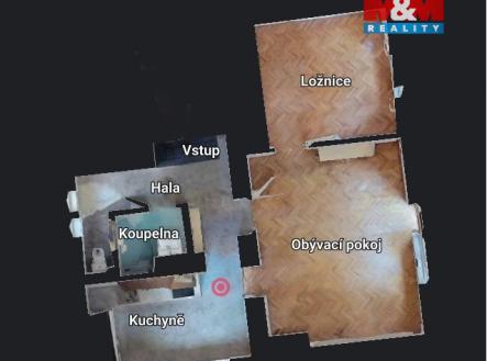 Půdorys bytu 2+1 Kvapilova s popisem.jpg | Pronájem bytu, 2+1, 58 m²