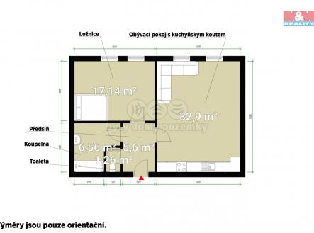 Půdorys.jpg | Pronájem bytu, 2+kk, 65 m²