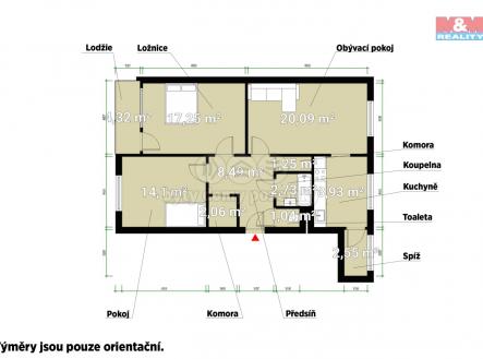 Půdorys.jpg | Pronájem bytu, 3+1, 83 m²