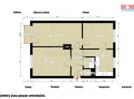 Půdorys.jpg | Pronájem bytu, 3+1, 82 m²