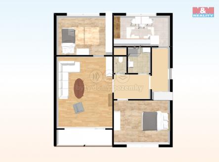 půdorys2.jpg | Pronájem bytu, 3+1, 74 m²