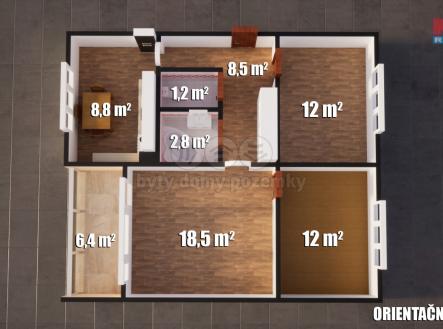 pudorys_vymery. | Prodej bytu, 3+1, 75 m²