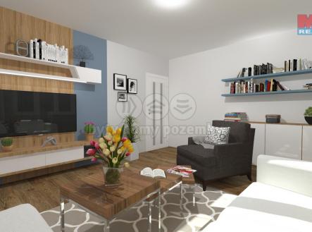 vizualizace obývací pokoj | Prodej bytu, 4+1, 79 m²