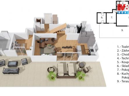 půdorys přízemí | Prodej - dům/vila, 164 m²