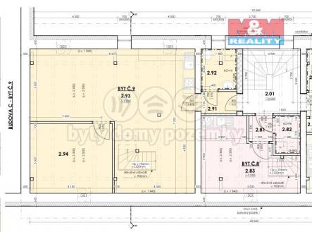 Půdorys přízemí bytu - 2.NP | Prodej bytu, 4+kk, 103 m²