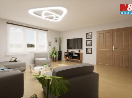 Vizualizace - obývací pokoj | Prodej - dům/vila, 200 m²