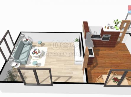 obývací pokoj + kuchyň | Prodej - dům/vila, 89 m²