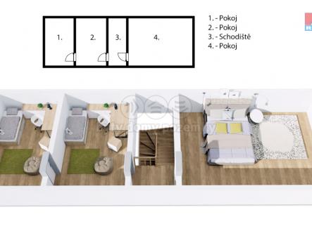 půdorys 3D 2. NP.jpg | Prodej - chata/rekreační objekt, 143 m²