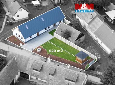 zákres pozemku  | Prodej - dům/vila, 104 m²