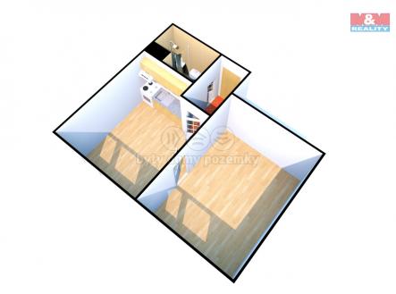 půdorys | Pronájem bytu, 1+1, 35 m²