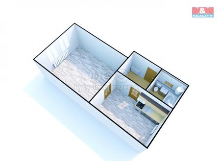 půdorys | Pronájem bytu, 1+1, 41 m²