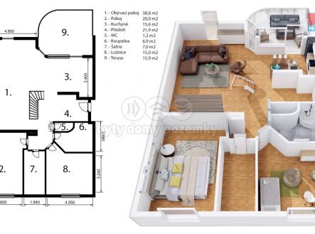 půdorys 1 | Prodej bytu, 4+kk, 142 m²