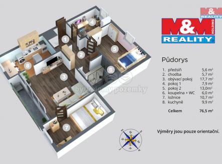 Pudorys_Obvodova 764.jpg | Prodej bytu, 4+1, 81 m²