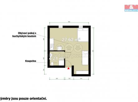 Pudorys.jpg | Pronájem bytu, 1+kk, 31 m²