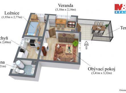 3Dplanek-popisky.jpg | Prodej - chata/rekreační objekt, 39 m²