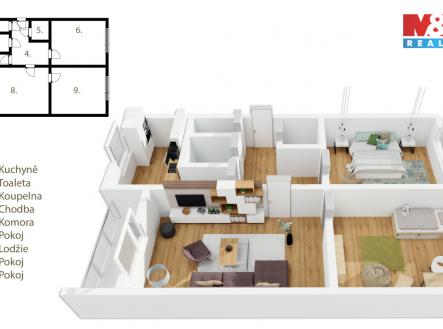 pudorys_Vrchoviny.jpg | Prodej bytu, 3+1, 81 m²