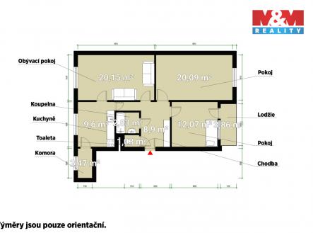 Půdorys.jpg | Pronájem bytu, 3+1, 82 m²