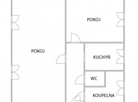 půdorys | Prodej bytu, 2+1, 48 m²