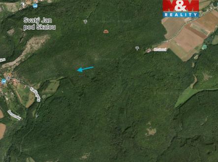 letecká mapa louka Beroun.jpg | Prodej - pozemek, trvalý travní porost, 3 521 m²