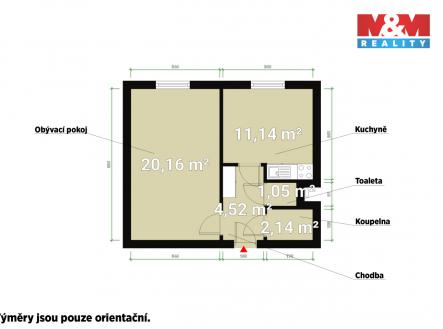 Půdorys.jpg | Pronájem bytu, 1+1, 39 m²