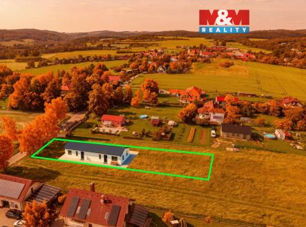 02-Hrusice-bok-1100-vizualizace-2-pozdim-vyznaceni.jpg | Prodej - pozemek pro bydlení, 1 100 m²