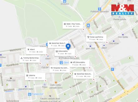 Mapa - okolí Peškova, Praha 5.jpeg | Prodej bytu, 2+kk, 41 m²