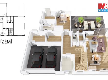 půdorys přízemí | Prodej - pozemek pro bydlení, 1 600 m²