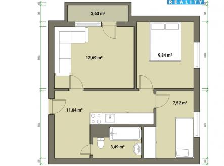 KV 1722.jpeg | Pronájem bytu, 3+1, 45 m²
