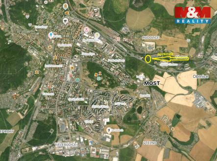 Letecká mapa Mostu.jpg | Prodej - pozemek, zemědělská půda, 2 383 m²