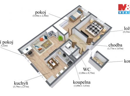 3dplanek-ceskaulice-popisky.jpg | Prodej bytu, 3+1, 62 m²