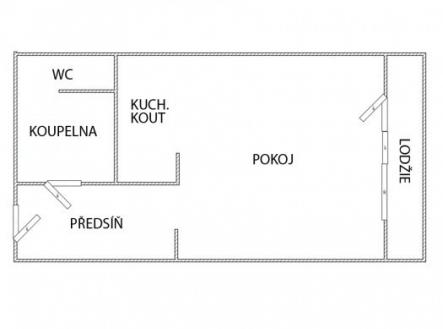 Pronájem bytu 1+kk, 25 m², Klášterec n/O, ul. Budovatelská | Pronájem bytu, 1+kk, 25 m²