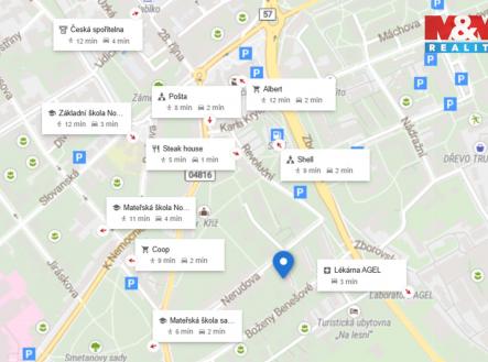 mapa okolí.jpg | Pronájem bytu, 2+1, 60 m²